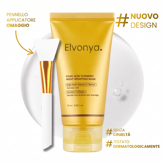 Elvonya – Maschera viso coreana alla curcuma e collagene
